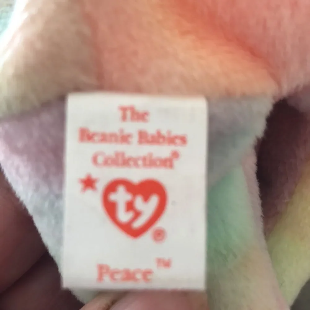 Peace ☮️✌️ Beanie Baby Collection by Ty Pastel Colors. Peace sign ☮️ issued 1996
